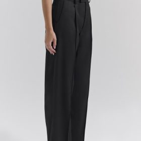 Hayden Black Wide Leg High Waist Tailored Trousers - Image 12