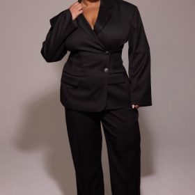 Hayden Black Wide Leg High Waist Tailored Trousers - Image 14