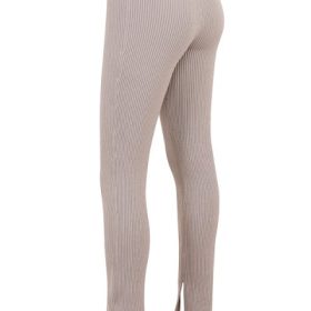 Mitzi Taupe Ribbed Knit Leggings - Image 3