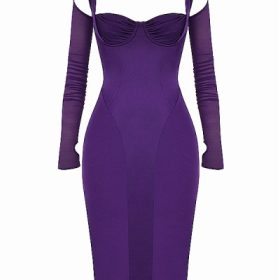 Talika Grape Corset Midi Dress - Image 2