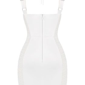 Lucinda White Ruched Corset Mini Dress - Image 4