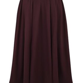 Cora Rich Brown Gathered Midi Skirt - Image 4
