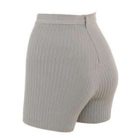Eden Grey Marl Bandage Shorts - Image 3
