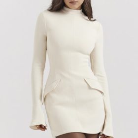 Mahalia Vintage Cream Mini Dress - Image 5