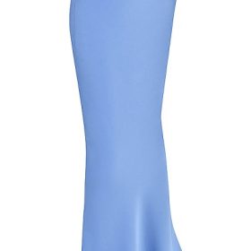 Clara Blue Satin Bias Cut Midi Skirt - Image 3