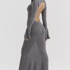 Sancha Steel Metallic Maxi Dress - Image 13