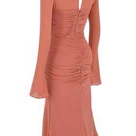 Reine Rose Real Silk Ruffle Midi Dress - Image 3
