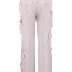 Daria Crystal Satin Straight Leg Cargo Trousers - Image 4