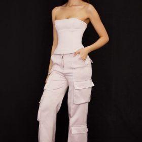Daria Crystal Satin Straight Leg Cargo Trousers - Image 10