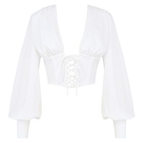 Mirabelle White Lace Up Corset - Image 2