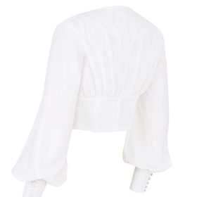 Mirabelle White Lace Up Corset - Image 3