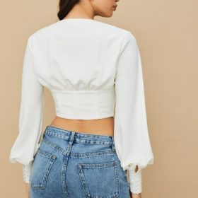 Mirabelle White Lace Up Corset - Image 12