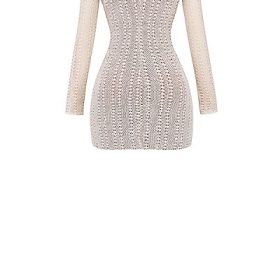 Carmelita Natural Knit Lace Up Dress - Image 4