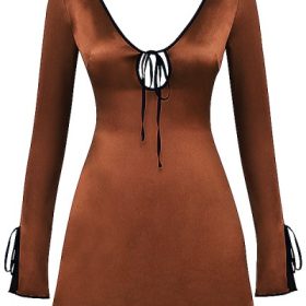 Sakina Copper Satin Mini Dress - Image 2