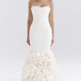 Gabrielle Ivory Strapless Ruffle Bridal Gown - Image 6
