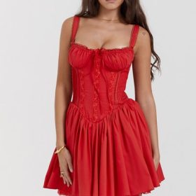 Pietra Cherry Corset Mini Dress - Image 5