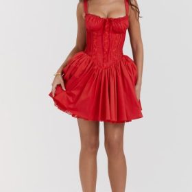 Pietra Cherry Corset Mini Dress - Image 8