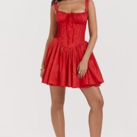 Pietra Cherry Corset Mini Dress - Image 9