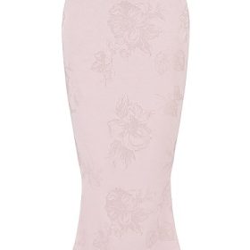 Luisette Pink Metallic Floral Satin Midi Skirt - Image 2