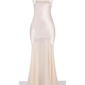 Vittoria Champagne Chiffon Floor Length Gown - Image 2