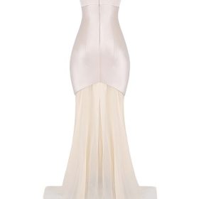 Vittoria Champagne Chiffon Floor Length Gown - Image 4