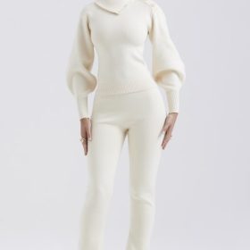 Nereida Cream Cashmere Blend Trousers - Image 7