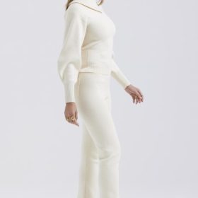 Nereida Cream Cashmere Blend Trousers - Image 9