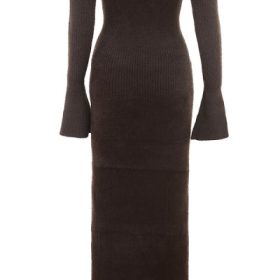Lucena Espresso Knit Off Shoulder Dress - Image 4