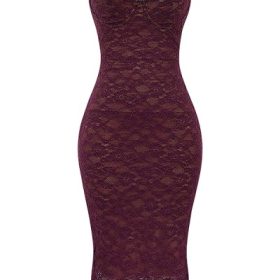 Melina Mulberry Lace Midi Dress - Image 2