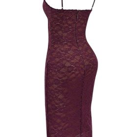 Melina Mulberry Lace Midi Dress - Image 3