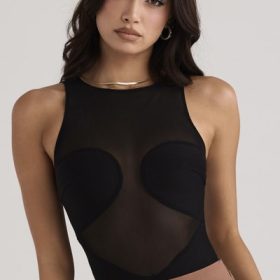 Chiara Black Sleeveless Bandage Bodysuit - Image 8