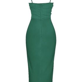 Teia Forest Draped Corset Midi Dress - Image 4
