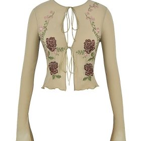 Asra Artichoke Floral Tie Front Top - Image 2