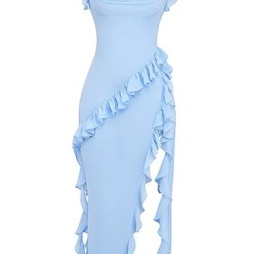 Ariela Soft Blue Ruffle Maxi Dress - Image 2