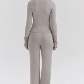 Hunter Grey Cashmere Straight Leg Trousers